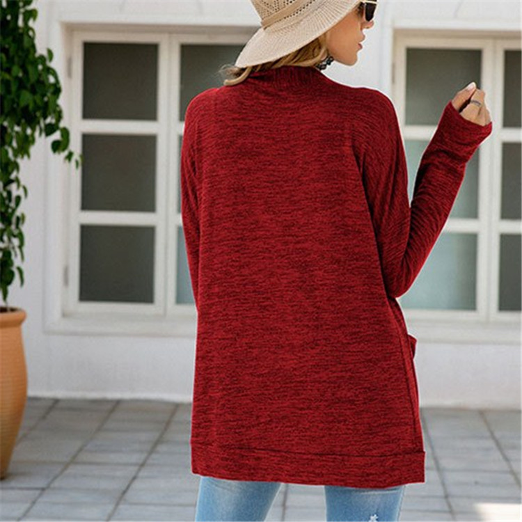 Women Casual Long Sleeve Pocket Knitted Cardigan Coat