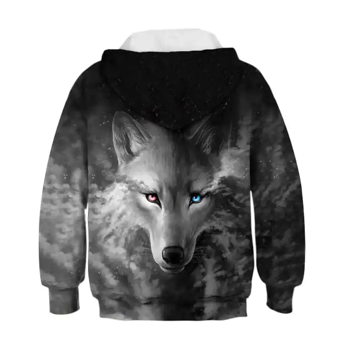 Kids Glowing Wolf Printed Sweatshirt