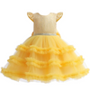 Kids Toddler Big Girls Fashion Party Cute Sweet Solid Color Sequins Bow Pleated Sleeveless Mesh Party Tutu Dress