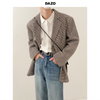 Men Casual Check Lapel Long Sleeve Single Row Blazer