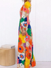 Women Ramadan /Eid Fashion Casual Floral Print Lace-Up Long Sleeve Maxi Dress