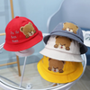 Baby Cute Bear Pattern Letter Embroidery Sunshade Bucket Hat