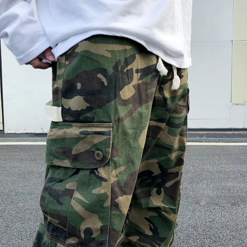 Men And Women Casual Camouflage Printed Loose Toe Cargo Pants