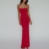 Women'S Fashion Temperament Spaghetti Strap Backless Slim Fit Maxi Dress