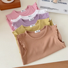 (Buy 1 Get 1) Children Kids Baby Fashion Girls Ruffle Sleeve Solid Color T-Shirt