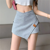 Summer Women Irregular Tight Elastic One Step Skirt Overlap Shorts