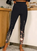 Women Fashion Casual Star Print High Waist Sports Slim Yoga Pants