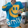 Women Fashion Winter Loose Plush Smiley Knitted Sweater