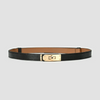 Women'S Casual Fashion Retro Lock Buckle Adjustable Thin Leather Belt