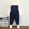 Kids Toddler Big Boys Spring Autumn Fashion Casual British Style Bow Waistcoat Shirt Suspender Trousers Party Clothing Set