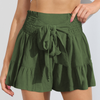 Women'S Fashion Casual Vacation Lace-Up Ruffled Wide-Leg Shorts