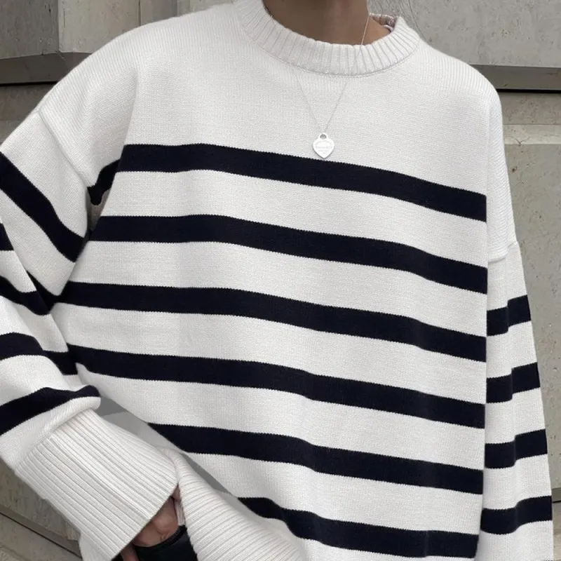 (Buy 1 Get 1 ) Women Fashion Casual Stripe Round Neck Sweater