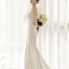 Bride Wedding Banquet Elegant Off-The Shoulder Sleeveless Waist Mermaid Evening Dress