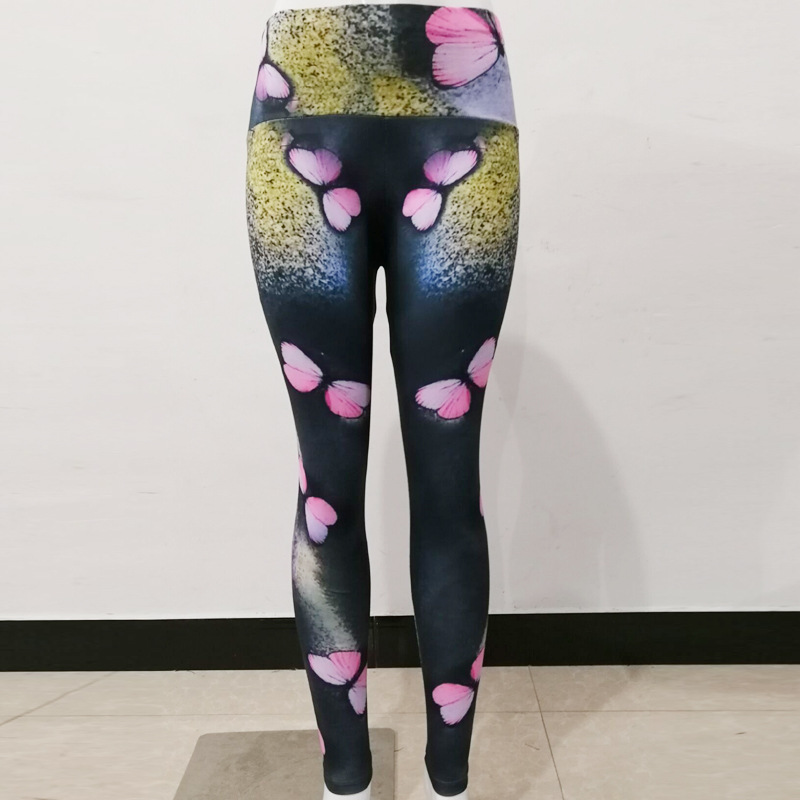 Women Unique Butterfly Print High-Waisted Sportswear Leggings