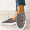 Women Fashion Plus Size Solid Denim Canvas Flat Sneakers