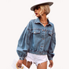 Women Casual Street Style Loose Short Denim Jacket