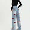 Women'S Fashion Towel Cotton Letter Embroidered Wide Leg Trousers