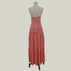 V-Neck Bow Hollow Polka Dot Printed Spaghetti Strap Maxi Boho Dress