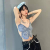 Women Fashion Edgy Butterfly Design Halter Neck Camisole