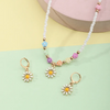 (Buy 1 Get 2) Children Kids Baby Fashion Girls Flower Bead Necklace Earrings Set