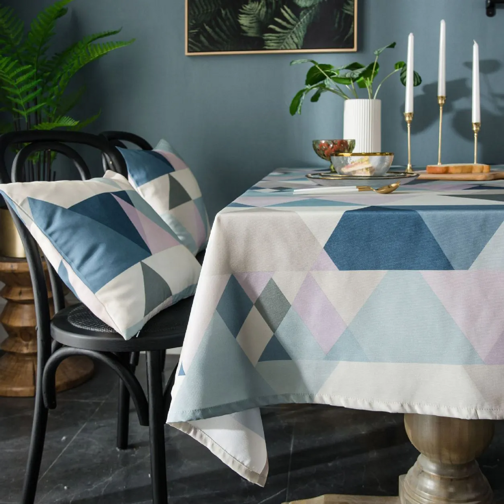 Rectangular Waterproof Nordic Geometric Pattern Dining Table Cloth