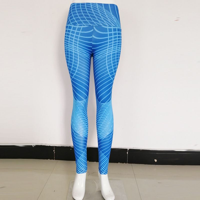 Three-Dimensional Line Print Fitness Sports Leggings Pants