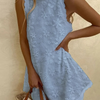 Women Fashion Casual Loose Floral Printing Sleeveless Dress