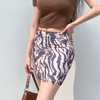 Women Fashion Mesh Printing High Waist Hip Wrap Skirt