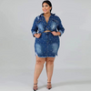 Women Plus Size Fashion Beaded Design Long-Sleeve Short Coat And Bodycon Skirt