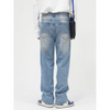 Men'S Fashion Loose White Design Mid-Waist Jeans