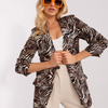 Women Fashion Casual British Style Leopard Snake Print Long Sleeve Suit Jacket Blazers