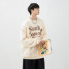 Men'S Fashion Retro Long Sleeve Round Neck Letter Print Loose Sweatshirt