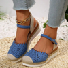 Women Fashion Simple Plus Size Hollow-Out Covered Toe Buckle Sandals