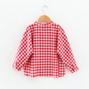 Children Kids Toddlers Fashion Girls Long Sleeve Plaid Stand Collar Blouse