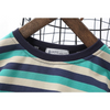 Kids Boys Casual Round Neck Short Sleeve Wide Stripe Loose T-Shirt