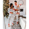 Christmas Cartoon Black White Color Contrast Snowflake Crew Neck Long Sleeve Home Pajamas Parent-Child Set