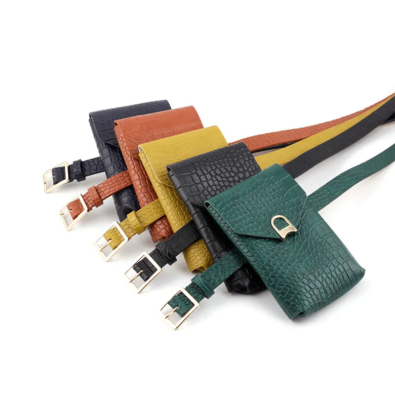 Women Crocodile Pattern Waist Pack Coin Purse Belts