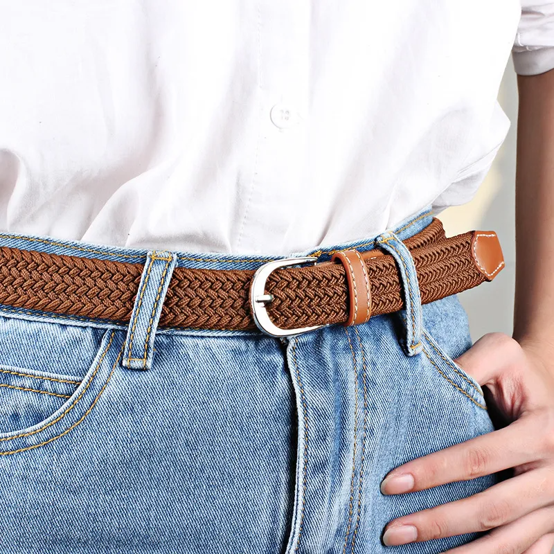 (Buy 1 Get 1) Men Women Fashion Casual Versatile Solid Color Canvas Woven Metal Buckle Belt