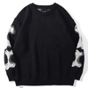 Men'S Fashion Skull Print Round Neck Long Sleeve Loose Sweater