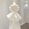 Women Banquet Temperament Satin White Wedding Mermaid Dress