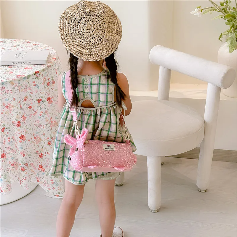 Children Kids Baby Fashion Girls Cartoon Sequin Round Crossbody Messenger Bag