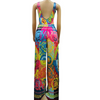 Women Fashion Backless Sleeveless Graphic Print Leisure Jumpsuits