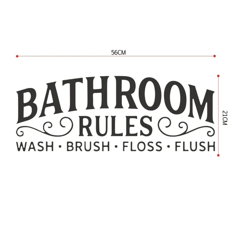 (Buy 1 Get 2) English Carved Bathroom Rules Bathroom Toilet Wall Decoration Stickers