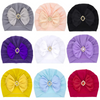 Kids Simple Solid Color Big Bow Rhinestone Pullover Hat