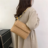 Women Fashion Creased Square Flap Chain Shoulder Bag