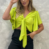 Women'S Fashion Solid Color Ruffle Crop Top