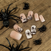 ( Buy 1 Get 2 ) Women Fashion Halloween Cobweb Skull Grimace Wearable False Nails