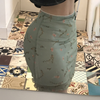 Women'S Fashion Sexy Tiny Flower Printing Mesh Hip Wrap Double Layer Skirt