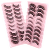 Women'S Diamond-Encrusted Natural Thick Glitter Powder False Eyelashes 10 Pairs/Set