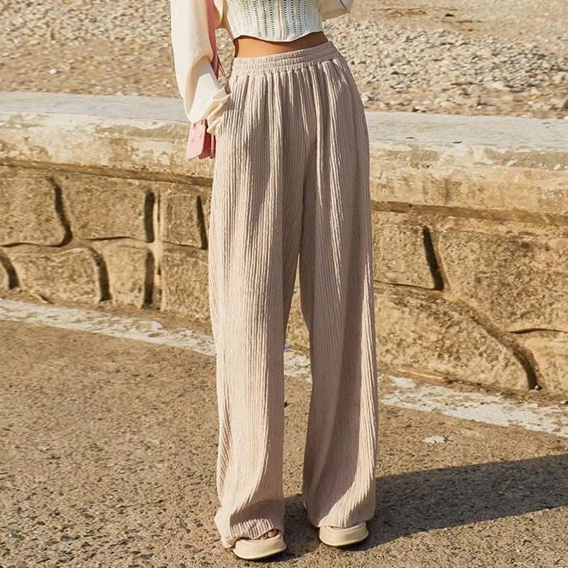 Women'S Fashion Casual High Waist Straight Wide Leg Pants